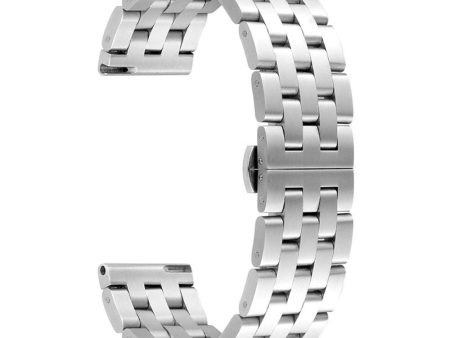 18mm Garmin Venu 2S   Vivoactive 4S five beads stainless steel watch strap - Silver Cheap