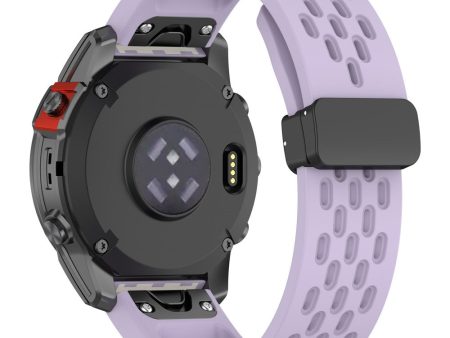 20mm multi-hole style silicone strap with buckle for Garmin Watch - Purple For Cheap