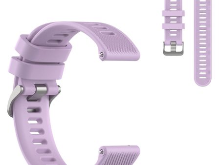 20mm twill texture silicone watch strap for Garmin Forerunner 158   55 - Light Purple Sale