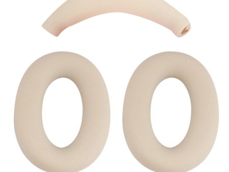 1 Pair Sony WH-CH720N silicone earpad with head band cover - Beige Discount