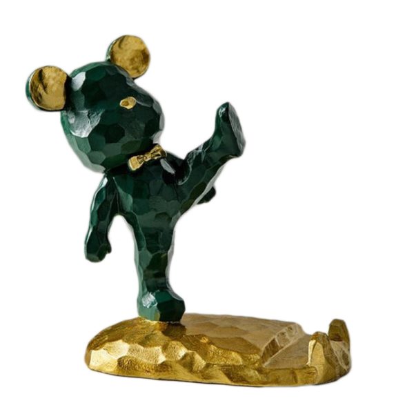 Universal cute bear style desktop phone and tablet holder - Dark Green   Gold For Discount