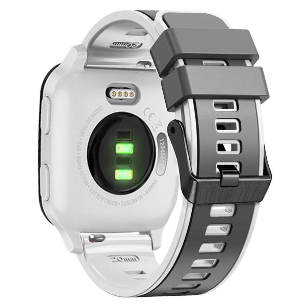 18mm Universal dual color silicone strap - Grey   White Sale