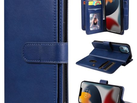 10-slot wallet case for iPhone 14 - Dark Blue Sale