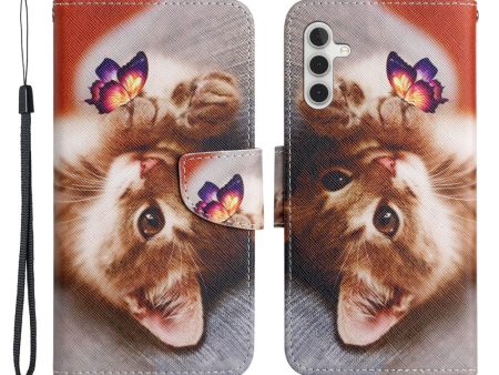 Wonderland Samsung Galaxy A54 flip case - Butterfly   Cat Online now