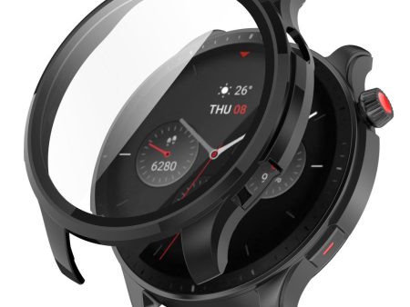 Amazfit GTR 4 46mm protective cover with tempered glass - Black Cheap