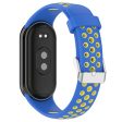 Xiaomi Smart Band 8 Watch Straps Dual-Colors Flexible Band with Stainless Steel Connector - Blue+Yellow Supply