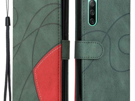 BINFEN two-color leather case for Sony Xperia 10 IV - Green Online Sale