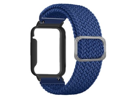 Xiaomi Mi Band 7 Pro nylon elastic watch strap with cover - Dark Blue   Black Online Hot Sale