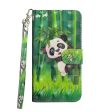 iPhone Xr pattern printing leather flip case - Panda For Cheap