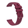 18mm wave grain style silicone watch strap for Garmin watch - Wine Red Sale