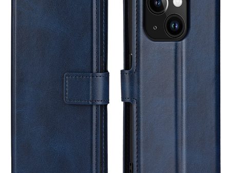 Wallet-style leather case for iPhone 15 - Blue Online