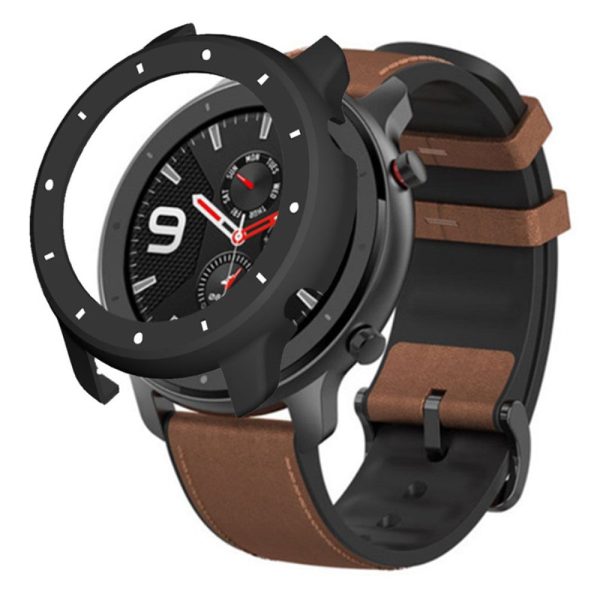 Huami Amazfit GTR 47mm Bump Resistant Bump Resistant Watch Case Dual Color Design Protective Frame - Black+White Cheap