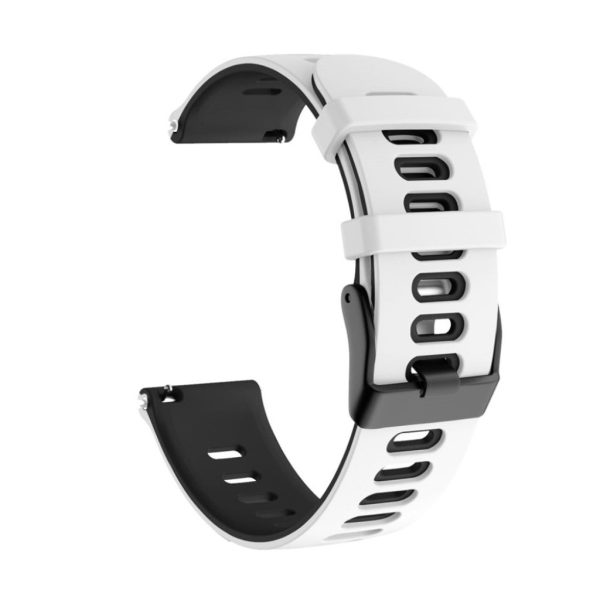 22mm Universal dual color sporty silicone watch strap - White   Black Hot on Sale