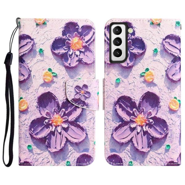 Wonderland Samsung Galaxy S23 flip case - Purple Flower For Sale