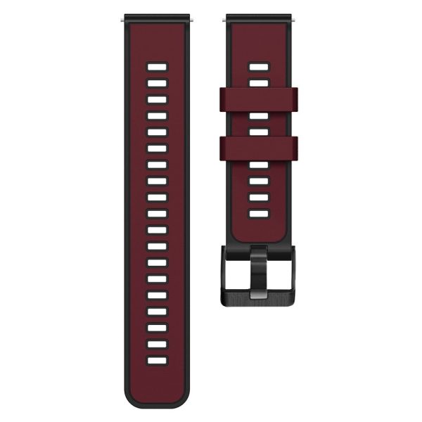 18mm Universal dual color silicone strap - Wine Red   Black For Discount