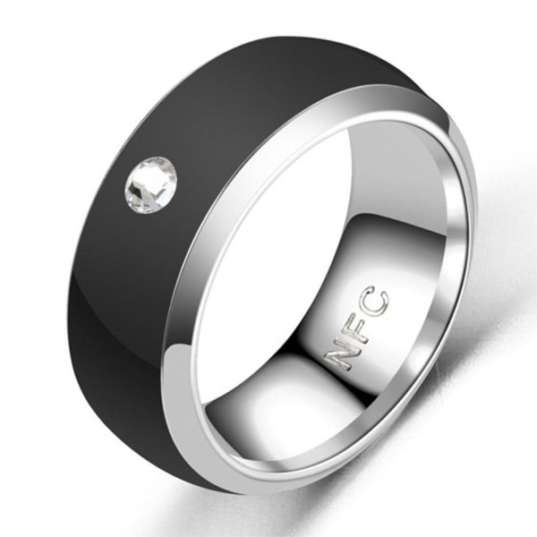 Smart editable stainless steel multifunctional NFC ring - Black   7# Online Hot Sale