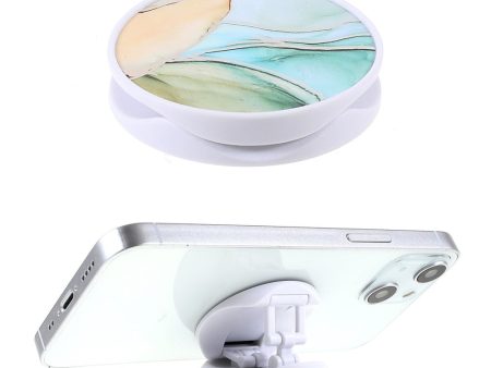 Universal round marble style foldable phone holder - Yellow   Green   Blue Online Hot Sale