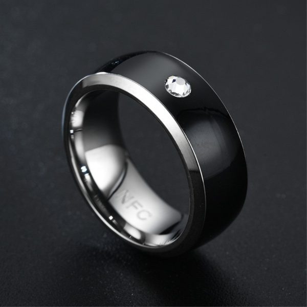 Smart editable stainless steel multifunctional NFC ring - Black   7# Online Hot Sale