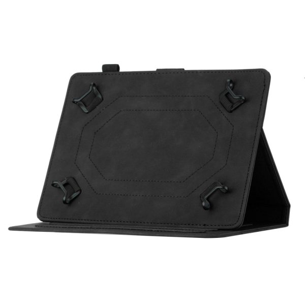 Universal butterfly imprinted leather case for 10-inch tablet - Black Online