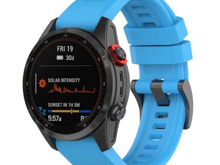 20mm Garmin Fenix 7S   Instinct 2S silicone watch strap with metal buckle - Sky Blue Fashion