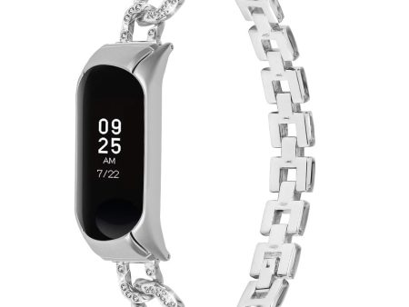 Xiaomi Smart Band 8 rhinestone décor metal strap - Silver For Discount