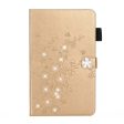 iPad 10.2 (2019) imprint flower brilliant leather flip case - Gold Online