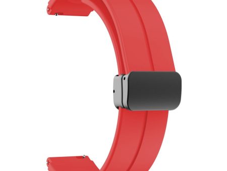 16mm silicone strap with black buckle for Keep   Huawei   Timex watch - Red For Discount