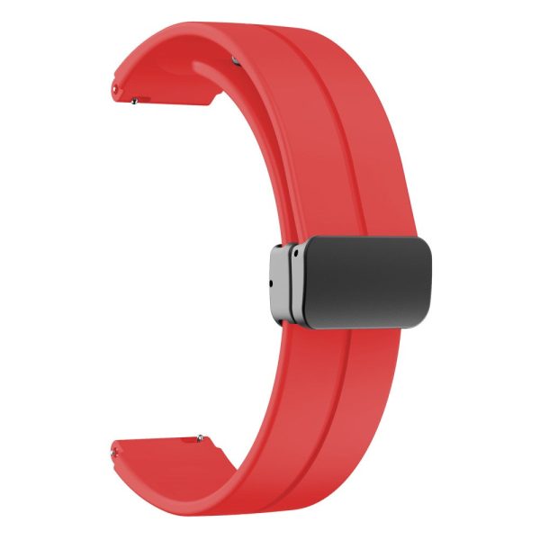 16mm silicone strap with black buckle for Keep   Huawei   Timex watch - Red For Discount