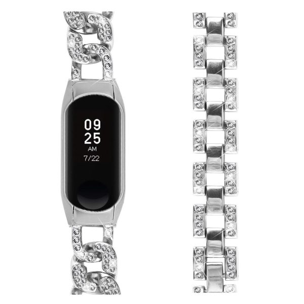 Xiaomi Smart Band 8 rhinestone décor metal strap - Silver For Discount