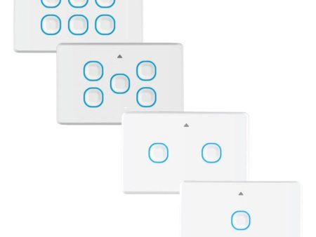 Mercator Ikuu Smart Light Switch 1 2 5 6 Gang in White (Wi-Fi or Zigbee) Supply