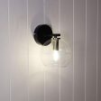 Reno Indoor Wall Light in Black with Clear Glass Online Sale