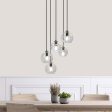 Reno.5 Pendant Light 5Lt in Black Clear Glass Fashion