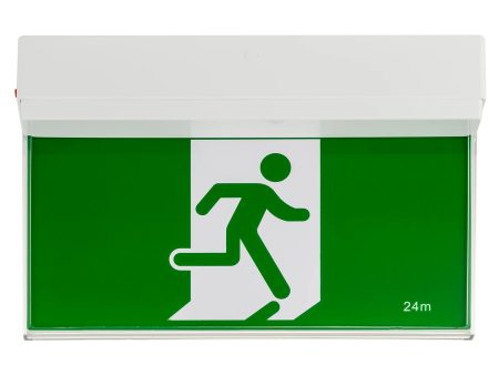 Slimline Emergency LED Exit Light Surface Mounted LED Exit Light in Matt White Hot on Sale