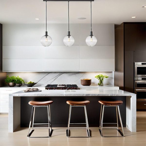 Legarno Pendant Light 3Lt in Black Clear Glass Online