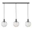 Legarno Pendant Light 3Lt in Black Clear Glass Online