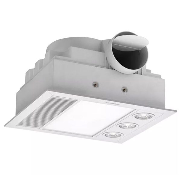 480m³ h Martec Linear MINI 3 in 1 Bathroom Heater   Exhaust Fan and LED Light in Silver   White on Sale