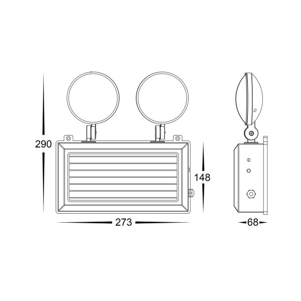 Twin Spot 2 x 3w Emergency Light in Matt White Discount