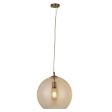 Maxi Globe Pendant Light in Antique Brass Amber Glass Sale