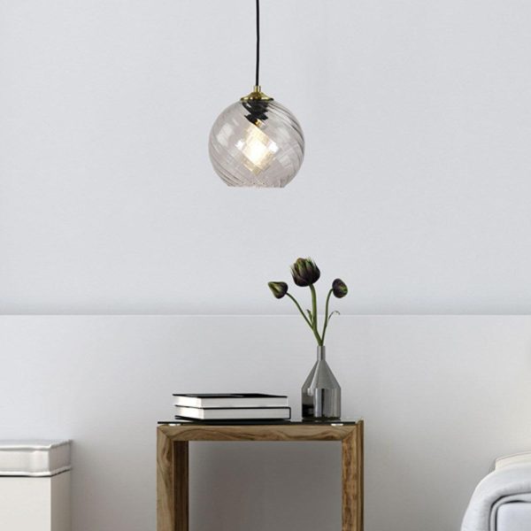 Twist Pendant Light in Brushed Brass Clear Glass Sale